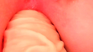 Watch me struggel with this massive anal dildo