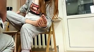 Amateur real femdom foot servitude – Scrubs foot dust of