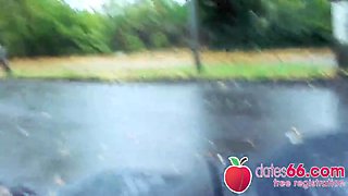 German Goth Sidney Dark Riding Cock In The Car