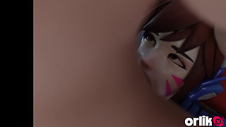 Sexy D.va Asks to Use Condom for Big Dick & Intense Wild Cowgirl Hard Fuck - 3D Overwatch Animation