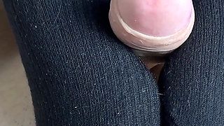 Female Domination of Cock with Feet From Mistress in Latex Suit