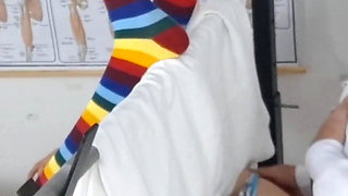 Girl for the First Time at the Gynecologist.