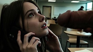 Hot AI girl gets blowjob and cumshots