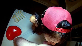 Cute Asian ladyboy teen POV blowjob and anal doggystyle fuck
