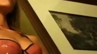 Lesbians kissing licking in bathroom