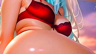 Gol Cute Hentai Teen Hentai DP in Sexy Red Lingerie