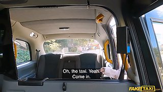 Faux cab - full vignette - panties pulled to side and glide it testicles deep into italian stripper!