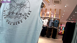 Fitting Room Sex with Clothing Store Consultant Ends Cum Swallow