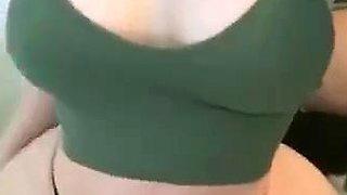 Busty babe oiled babe with big boobs masturbating on cam