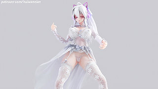 [mmd] Weak T-ara Bridal Erotic White Silk Wedding Dress