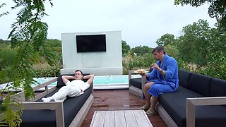 Amazing hippie hoe opens her legs for a new big dick daddy