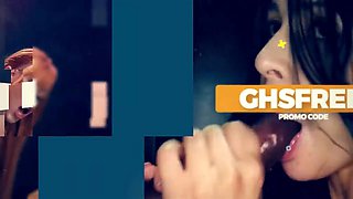 Satine Summers Gags on Cory Chases Gloryhole Creampie