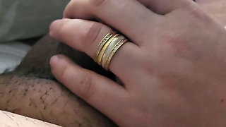 Horny step mom tricked into handjob by naughty step son