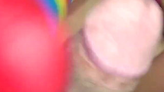 Naughty Latina Doing Oiled Footjob in Stockings