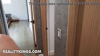 Reality kings - sexy Chanell Heart instructs her roomie a lesson with steamy laundry room porn