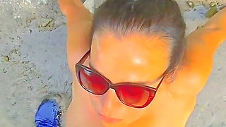 Beach Facial with Friends Wife-slow Mo Cumshot
