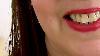 British GILF Georgie Nylons Rubs Her Hairy Pussy