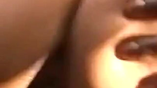 Black Pussy with Colored Hair Have a Threesome with Two Big Black Cocks