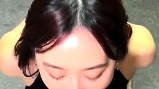 Asian amateur girlfriend gives a blowjob pov HD