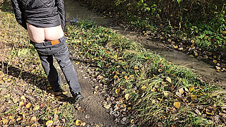 Beautiful autumn and my bare ass went for a walk