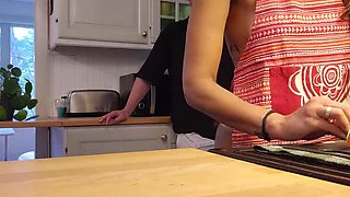 Hot Italian MILF wife gets doggy style fucked in kitchen while hubby watches - amateur homemade video