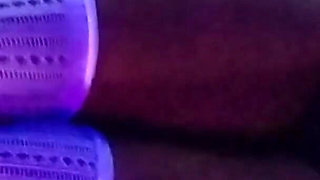 Masturbating with White Fishnet Stockings Between the Thighs of My Charming Black Slut