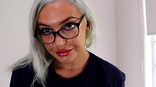 Blonde tight pussy babe solo toy fun in glamour masturbation