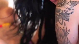 Tattooed Latina Lesbians Lick Wildly Until Squirting