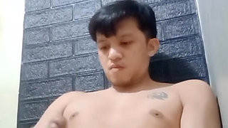Horny Asian Twink Works His Hard Cock Until He Cums