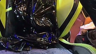 whore fucks ass with a leather latex fetish