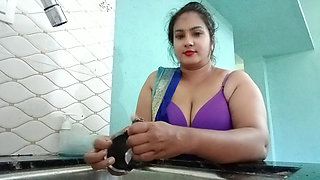 Dhaka gave utensils to desi bhabhi in the kitchen and left her in the bedroom