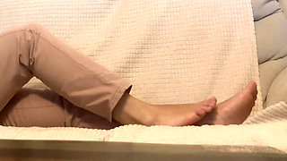 Stare at Her Gorgeous Feet and Jerk off