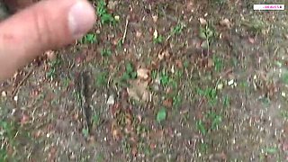 Jasmine Rouge Tastes Bubblegum vs. Thick Cock - Outdoor Amateur Blowjob