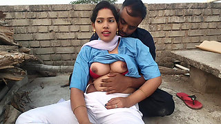 18 Years Virgin College Girl Big Boob Press by Her Step Stepbrother in Outdoor Desi Girl