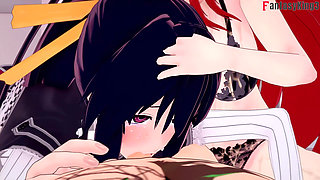 Akeno Joins a Threesome with Rias Gremory - Dxd Ntr Madness Series