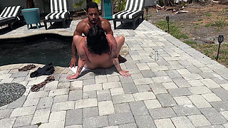 BBW Takes Monster Cock in Her Ass at the Pool