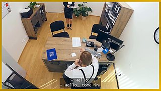 Loan4k. amateur office porn with a promiscuous cheater and a loan manager