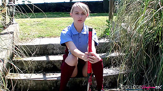 Hockey Stick Jerk off Featuring Chloe Toy