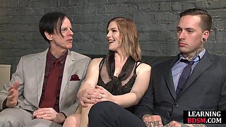 Strapon Naughty Femmes Butt-Fuck Loser in Erotic Threesome Heat