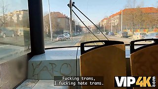 Vip4k. 2 pretty lesbos don't mind to having a threesome with a stranger from the teach