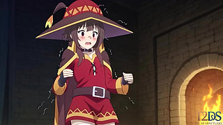 Megumin was so cold she needed to warm up with you in bed